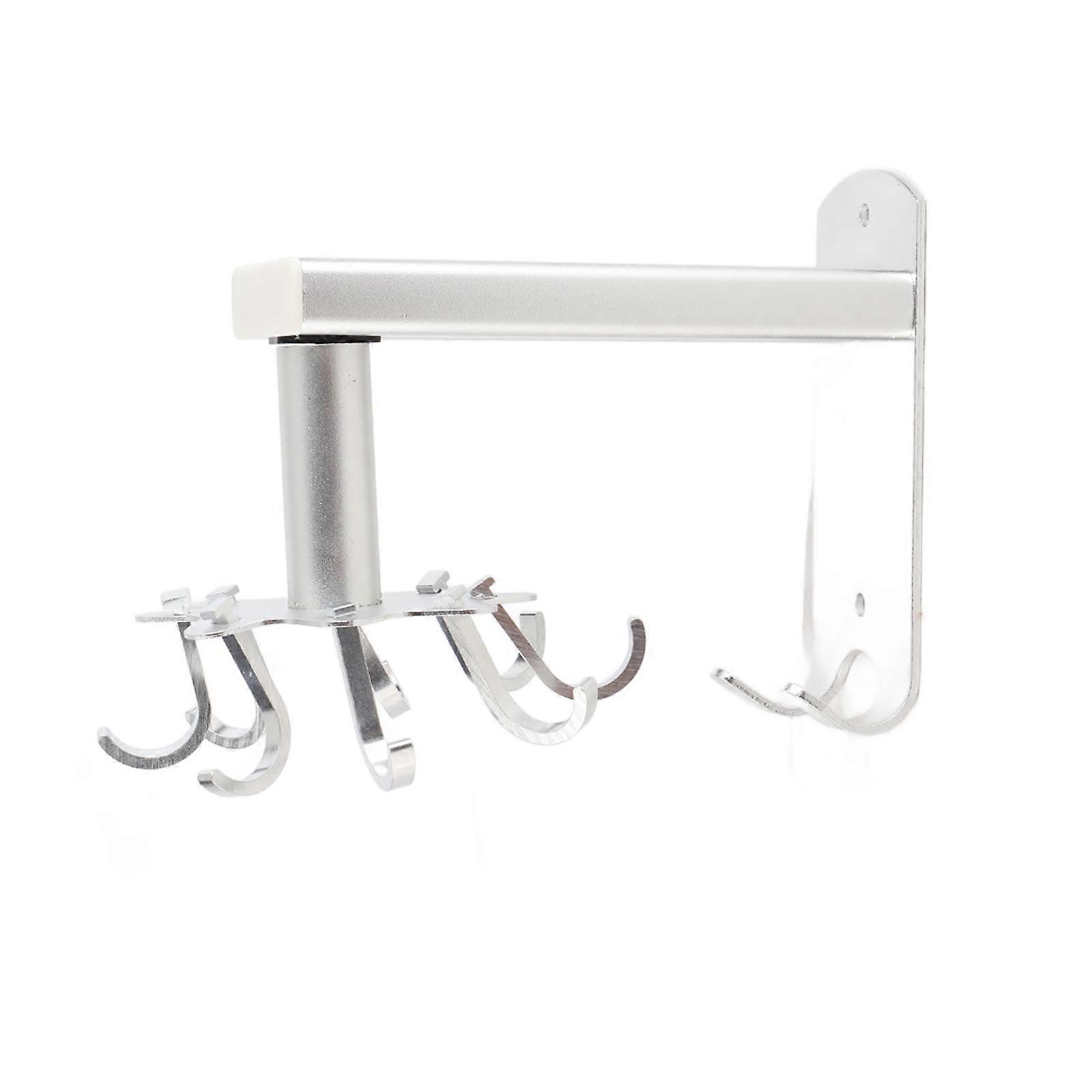 Rotatable Hooks Strong Load Bearing Aluminum Cookware Hanger Kitchen Utensil Swivel Hooks Wall Hanging Hooks Silver 