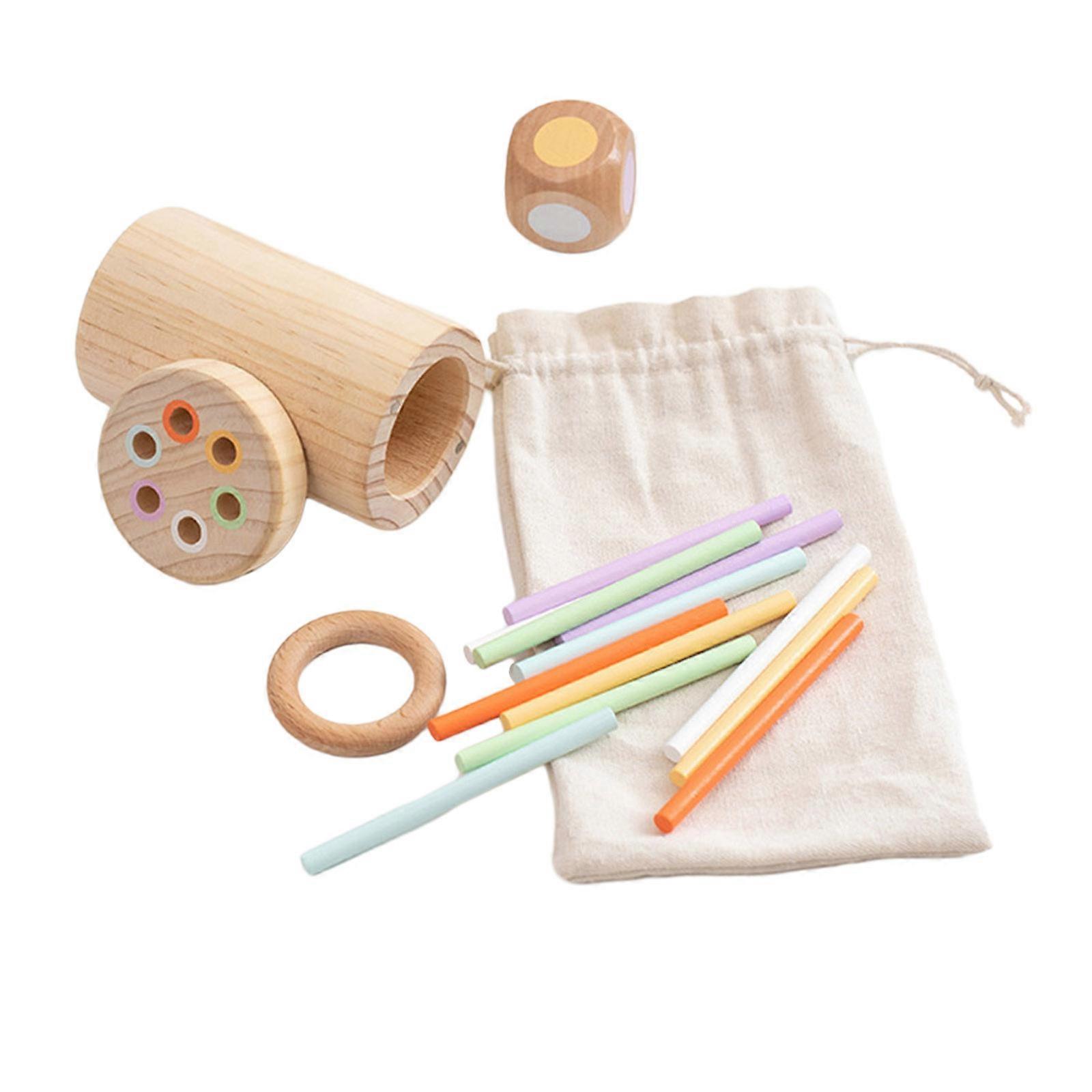 Children Steady Pick Up Wooden Sticks Board Game Color Matching Sensory Integration Training Kids Party Interactive Multicolor