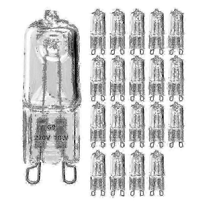 20 G9 halogen bulbs, 18w transparent halogen dimmable bulbs