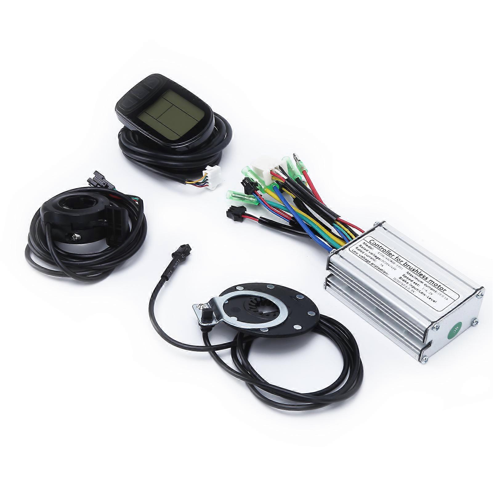 36V/48V 250W Electric Motor Brushless 7A Controller Kit with KTLCD5 Display Panel Sensor Throttle for Electric Bike
