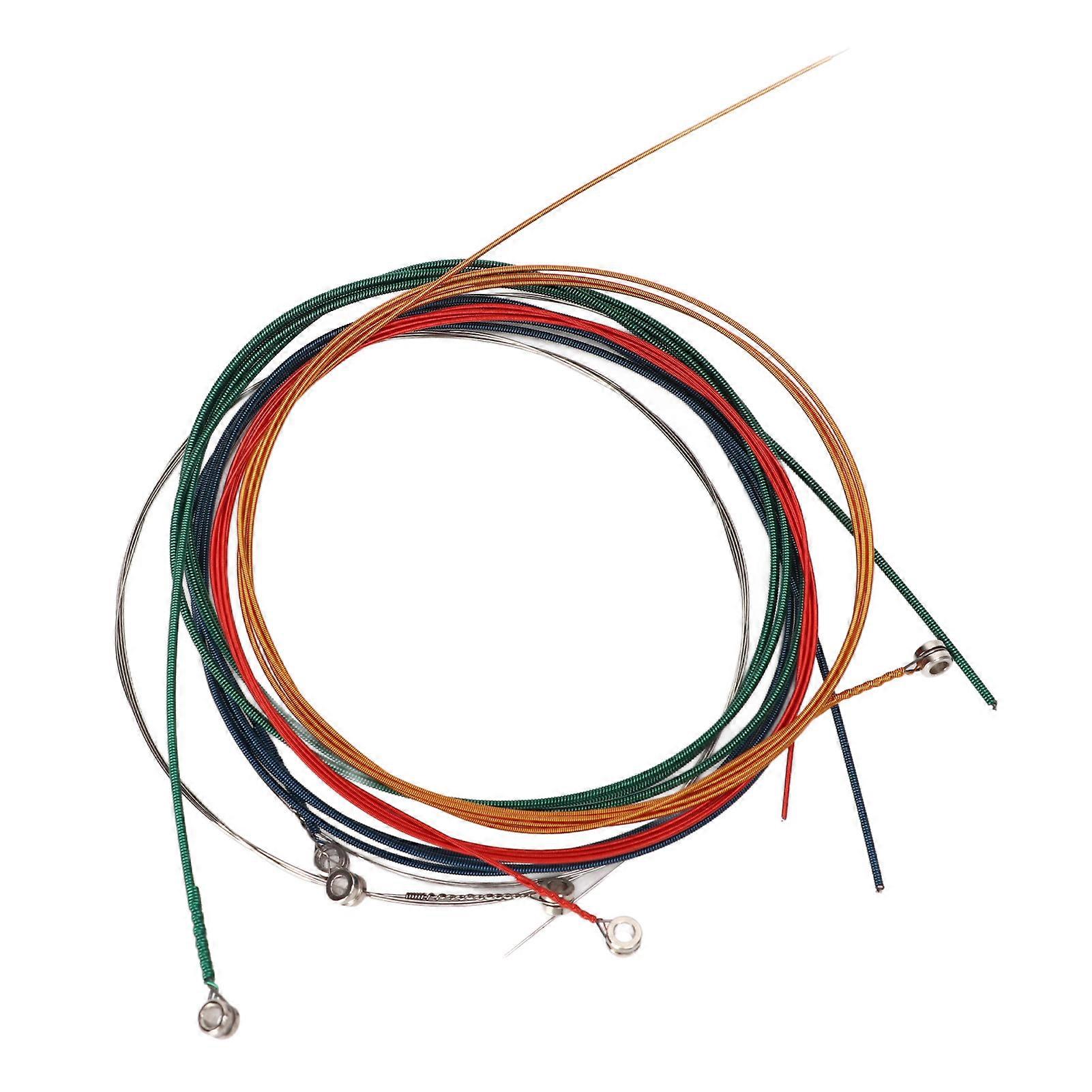 6Pcs Guitar String Copper Alloy Rust Proof Easy Playing Multicolour Professional Acoustic Guitar String