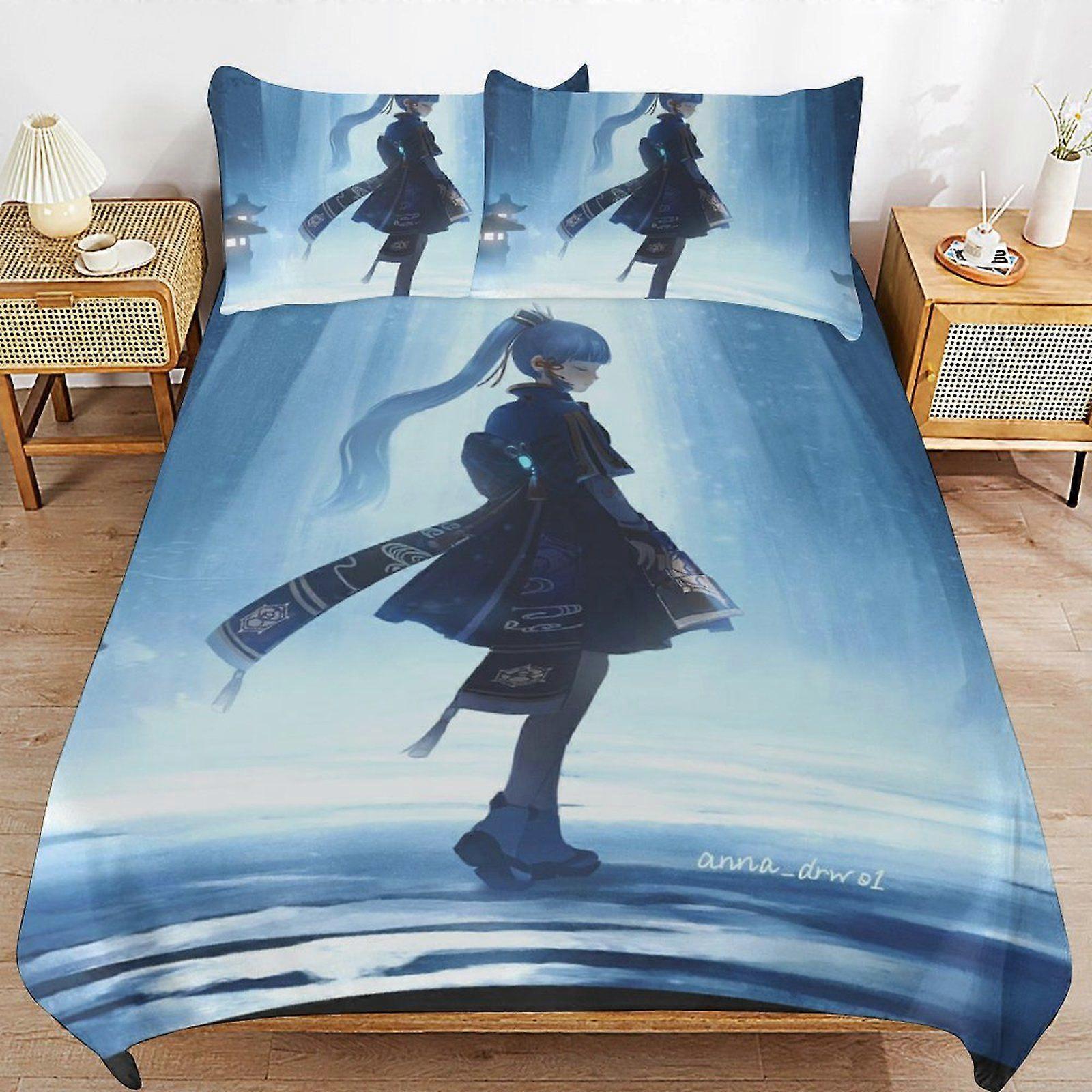 A266 GENSHIN IMPACT Super Soft Bedding Quality Stitch Lightweight Zipper Feature Duvet Cover Sets for Sleeping N266