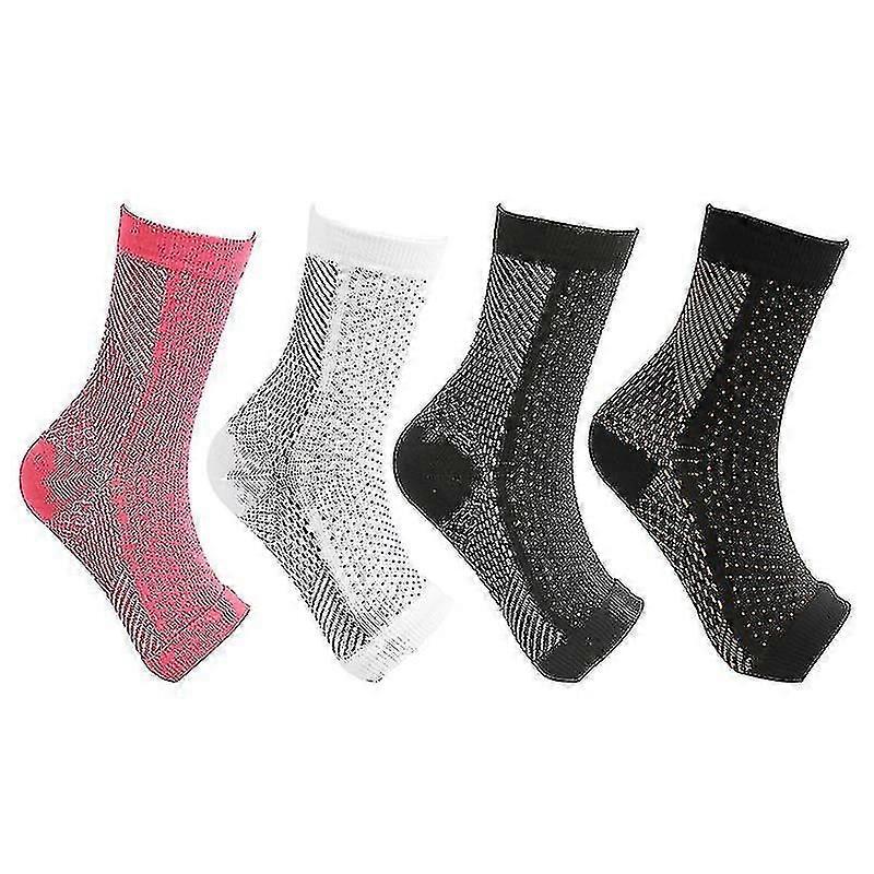 4 Pairs Neuropathy Compression Socks Ankle Arch Support Protect Socks