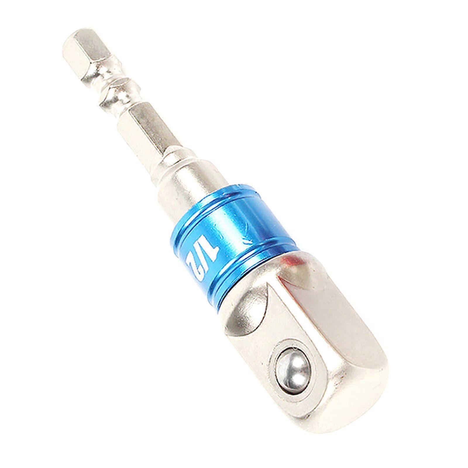 Square Socket Adapter Shank Drill Bit Extension For 1/4in 3/8in 1/2in Driver Conversion Blue