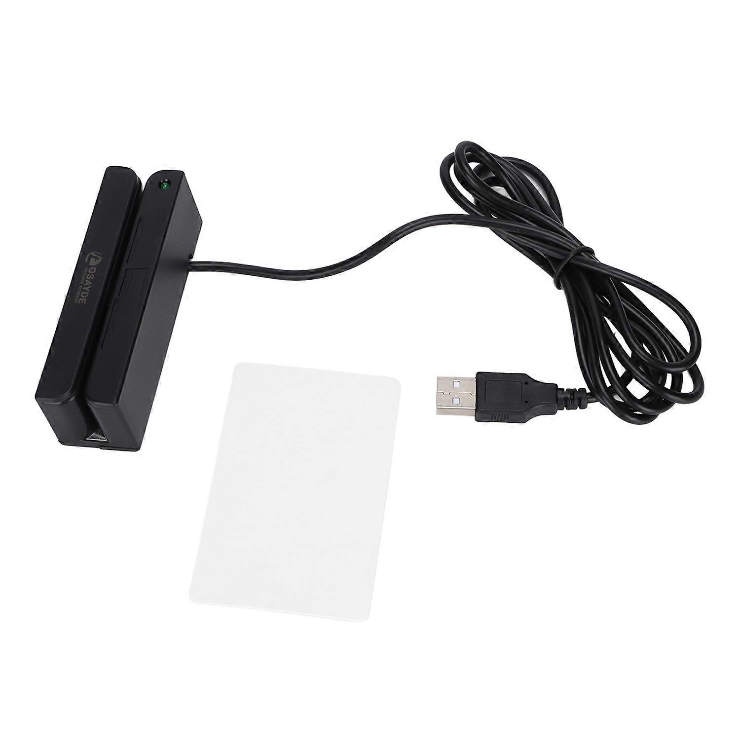 Credit Card Reader USB Plug and Play Support Bidirectional Read Wide Application Card Swiper for Ban