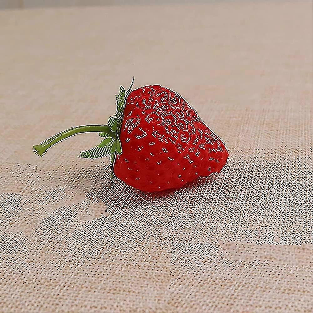 12pcs Artificial Strawberry Lifelike Fruit. Simulation Realistic Plastic Red