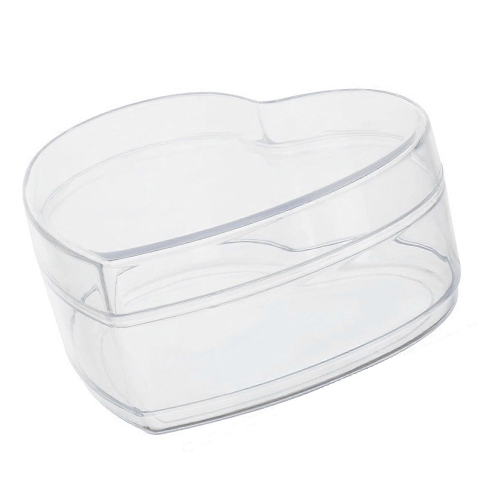 Clear Acrylic Heart & Round Storage Containers with Lids for Candy, Pills, Beads, Nails