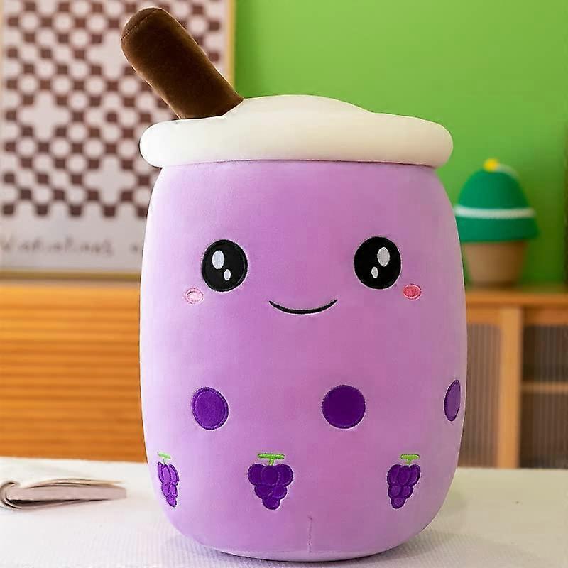Bubble Tea Plush Pillow, Soft Purple Hugging Cushion, Cuddly Toy for Home, 20-Inch Size, Cozy Plush Material