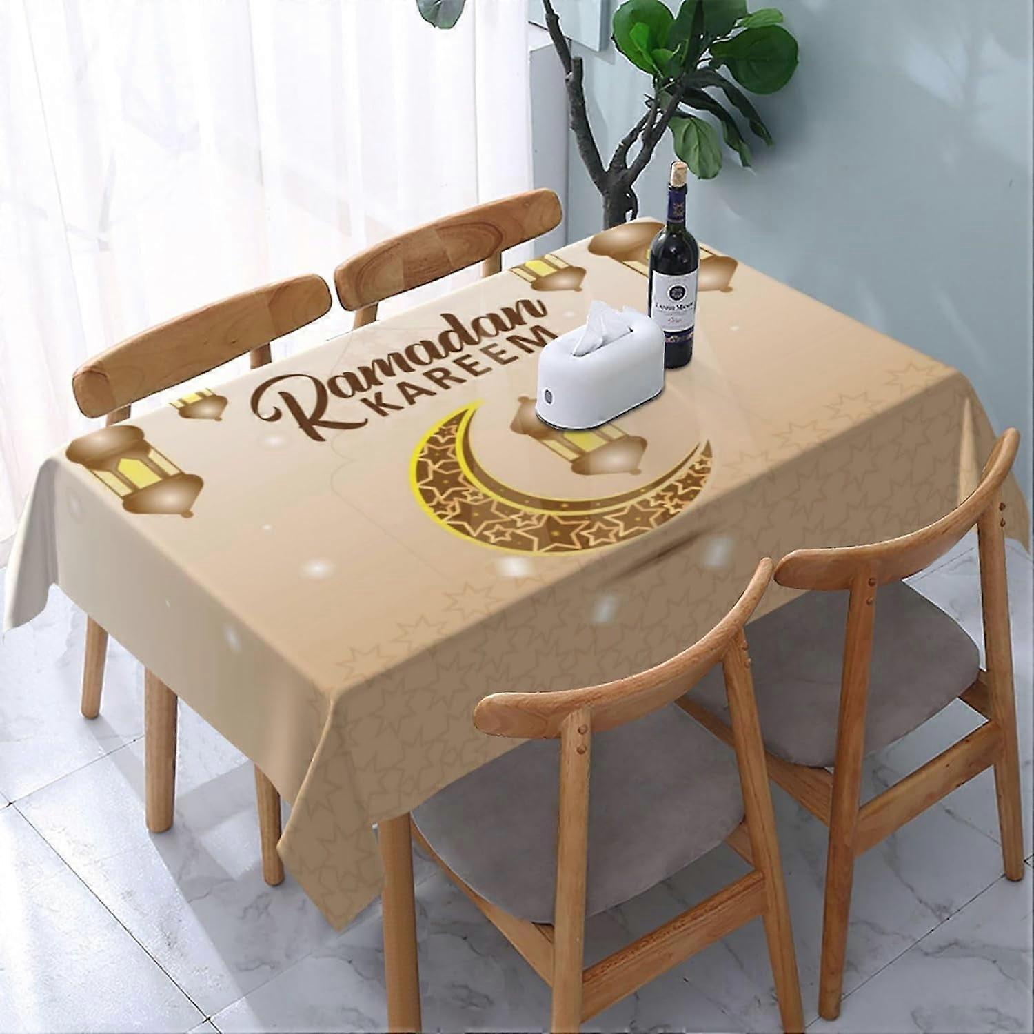 Ramadan Kareem 2024 Tablecloths Washable Table Cloth Rectangle Tablecloth Decoration for Party Home 54"X72"