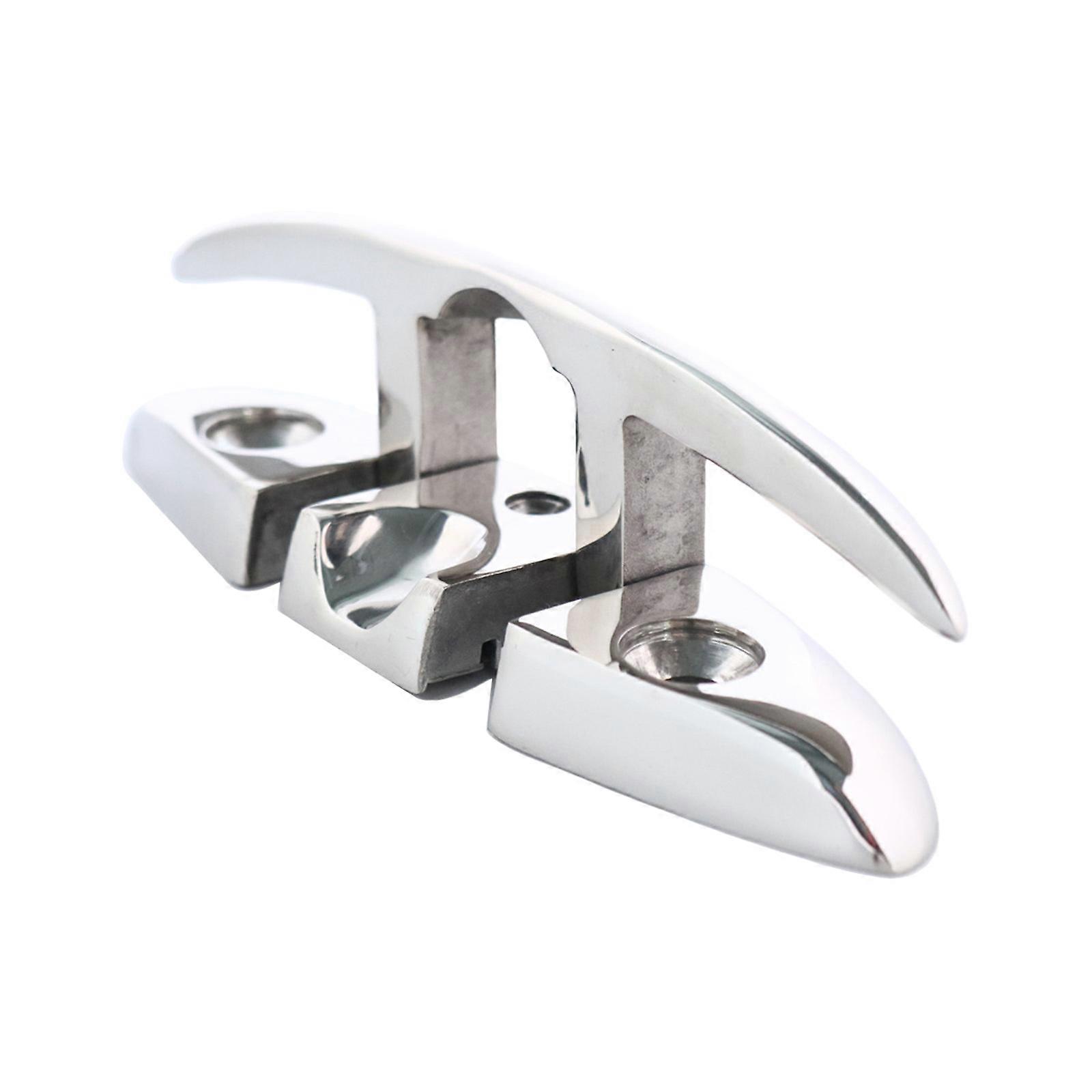 Saltwater Resistant Foldable Dock Cleat with 1000kg Load Capacity Tool Free Operation Simple Installation for Sailboats  8 inches