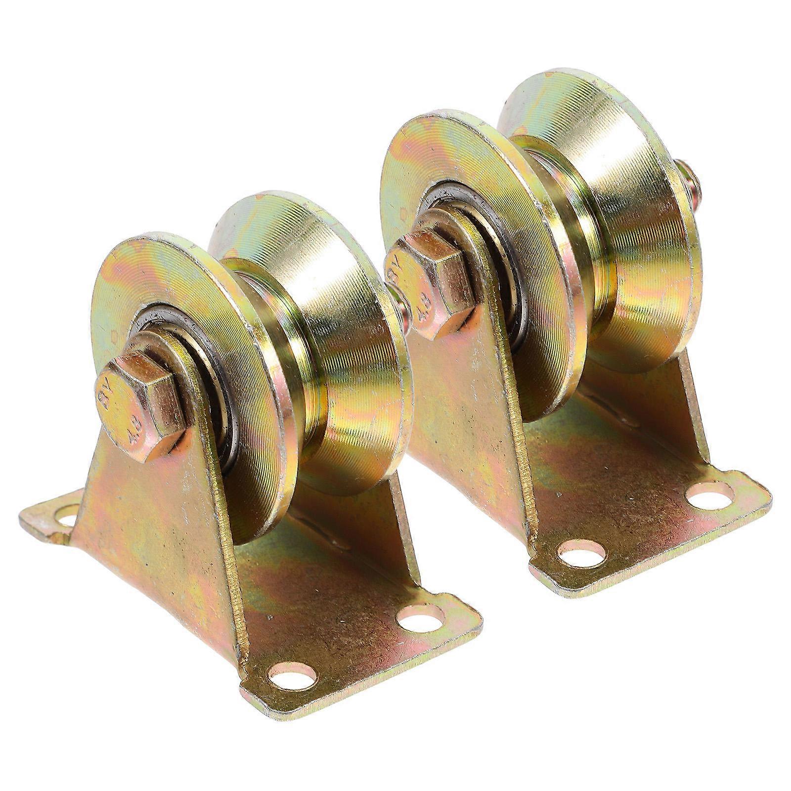 2Pcs Cable Pulley Wheel for Towing Use 2 Inch Durable Iron Material