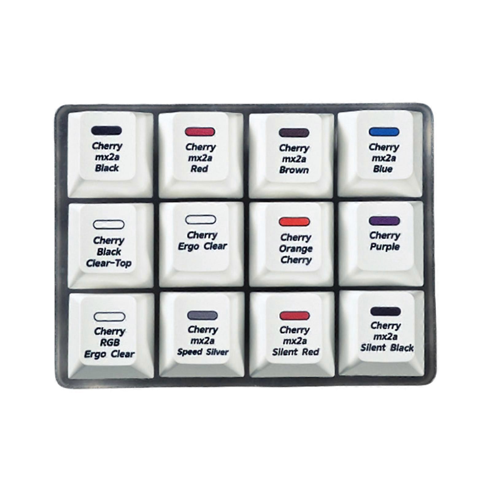 Keyboard Cherrys MX Switching Tester 12Key Mechanical Keyboard Sampler Stable Housing Precise Cutting Frame Testing Tool Multicolor