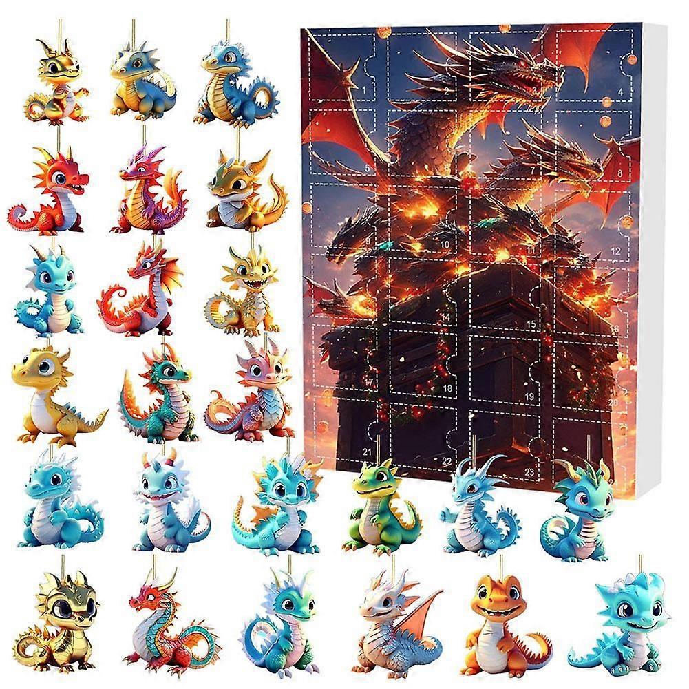 2025 Advent Calendar Dragon - 24 Days Christmas Countdown Set With Dragon Figu