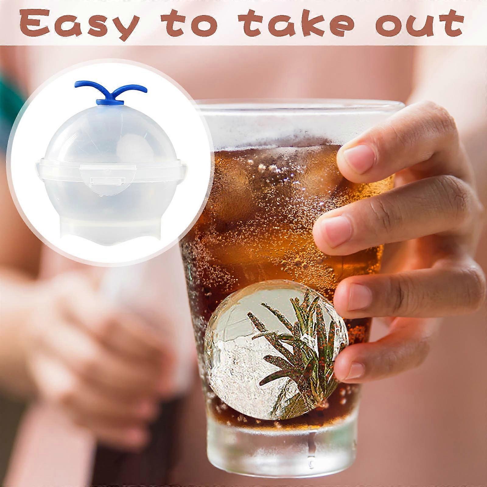 Bgliely Spherical Ice Maker, Self-Made Round Ice Cube Tray, PP Food-Grade Material - Freezes Quickly & Easy Release 5cm Ice Balls Blue