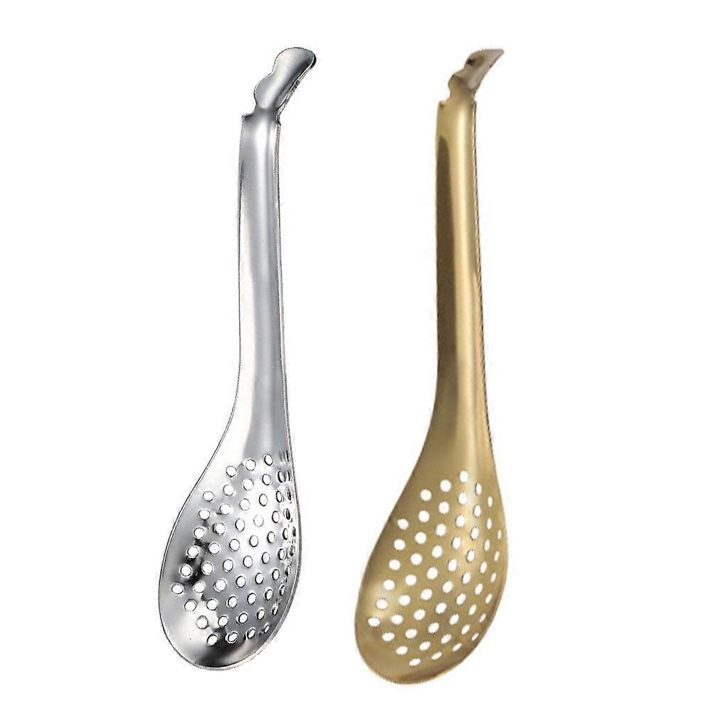 2Pcs Multipurpose Skimmer Slotted Spoons Kitchen Caviar Strainer Ladle Kitchen Tools