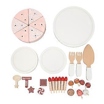 Pretend Cake Spielset Simulation Dekoration Pretend Cutting Geburtstagstorte Spielset mit Kerzen Messer