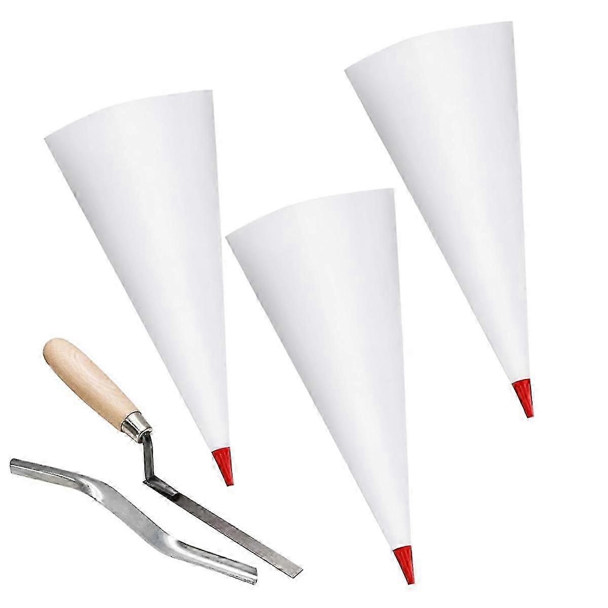 3 حزمة بلاط الجص البناء هاون حقيبة والطوب Jointer و -Pointers ، أكياس الأنابيب الثقيلة حقيبة الجص السدادة ، الأحمر