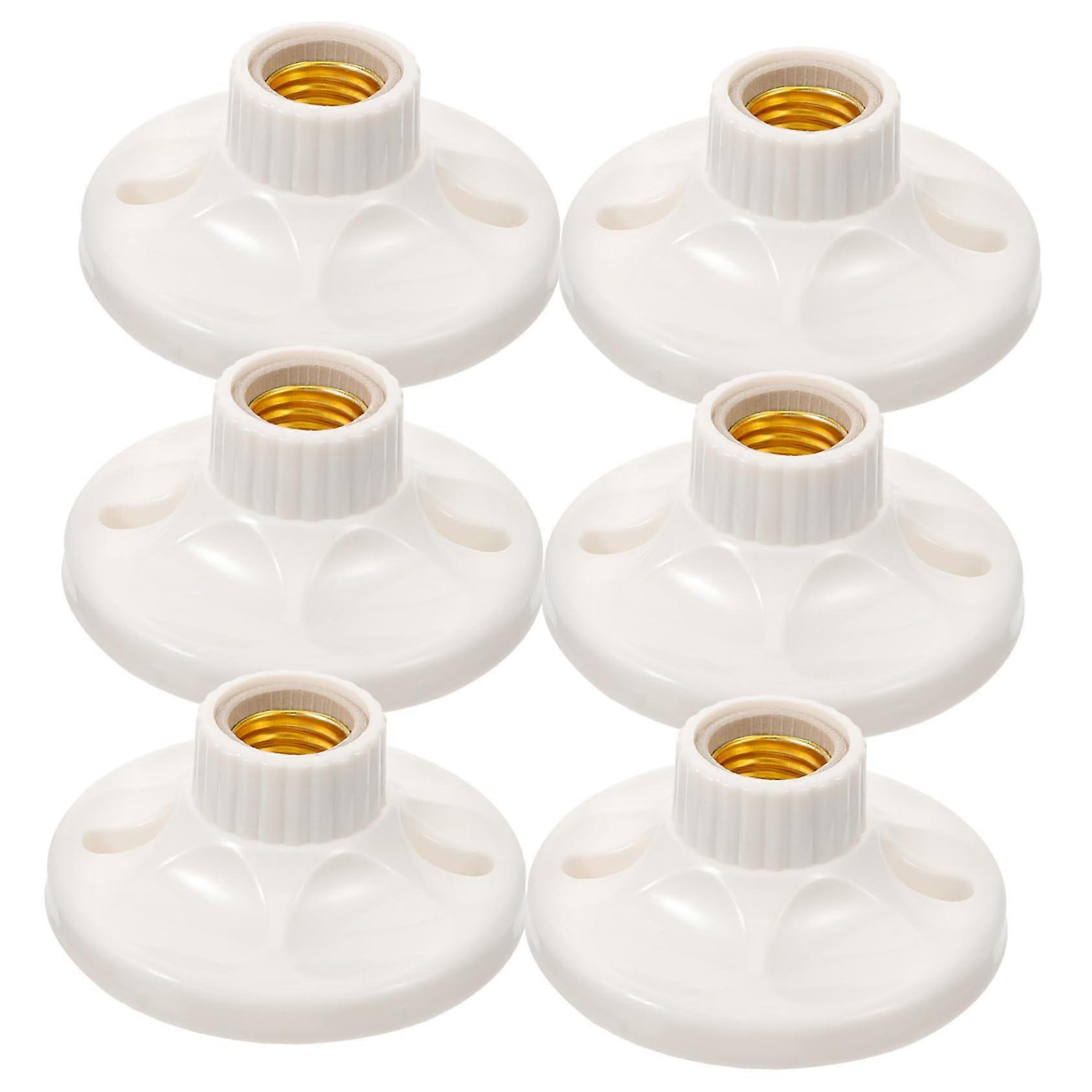 Light Bulb Holder Sockets 6 Pack Screw Lamp Base Replacement Lighting Head For DIY Lamp Making