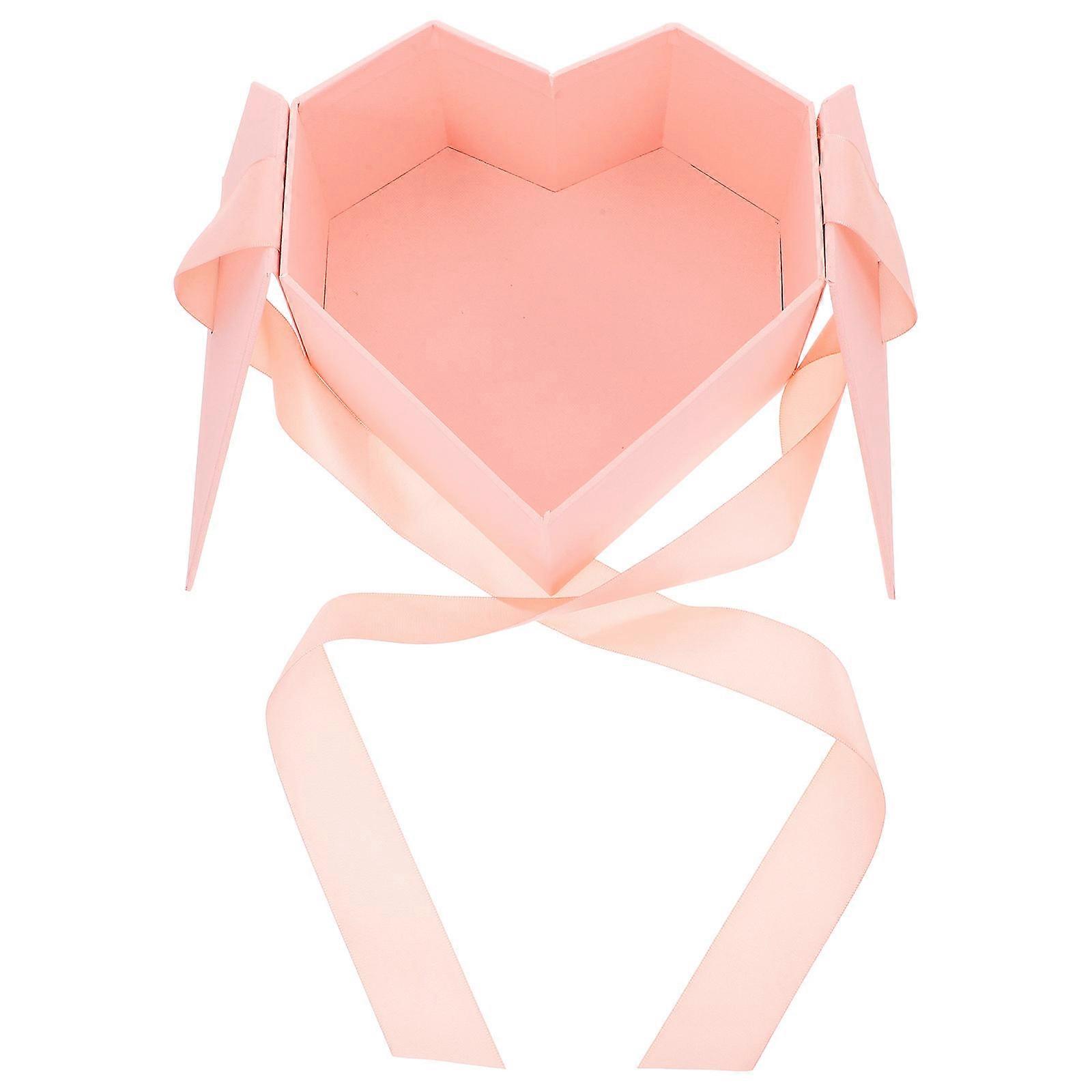 Heart Shaped Box for Wrapping Empty Pink Gift Boxes with Lids