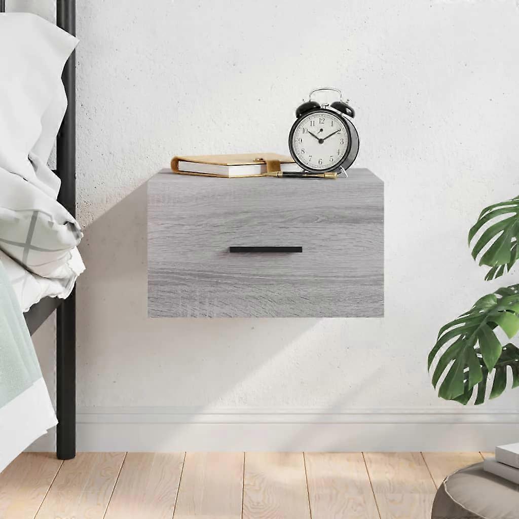 Wall-mounted bedside table Grey Sonoma 35x35x20 cm
