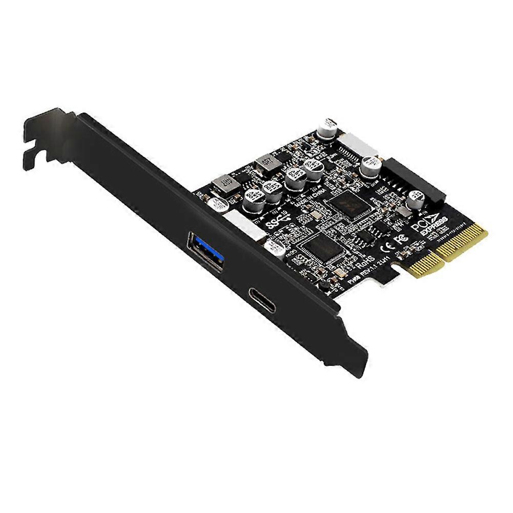 10Gbps PCIe to USB 3.2 Gen 2 Hub Card 4Port Desktop Adapter for Type-A/C SATA Power, UASP Support for PC Expansion