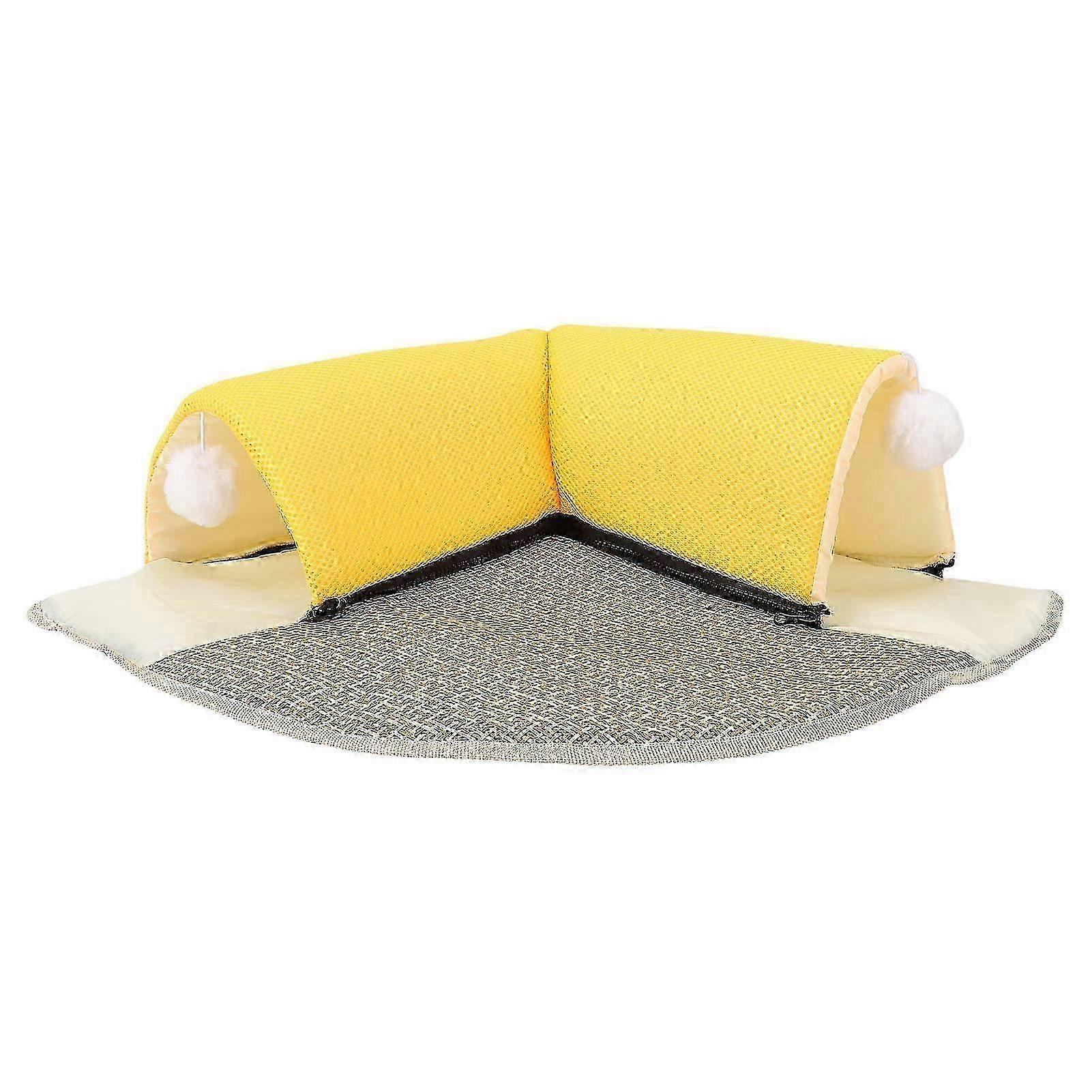 2 in 1 Cat Carpet Tunnel Washable Oxford Cloth Scratch Proof Detachable Cat Tunnel for Indoor Home