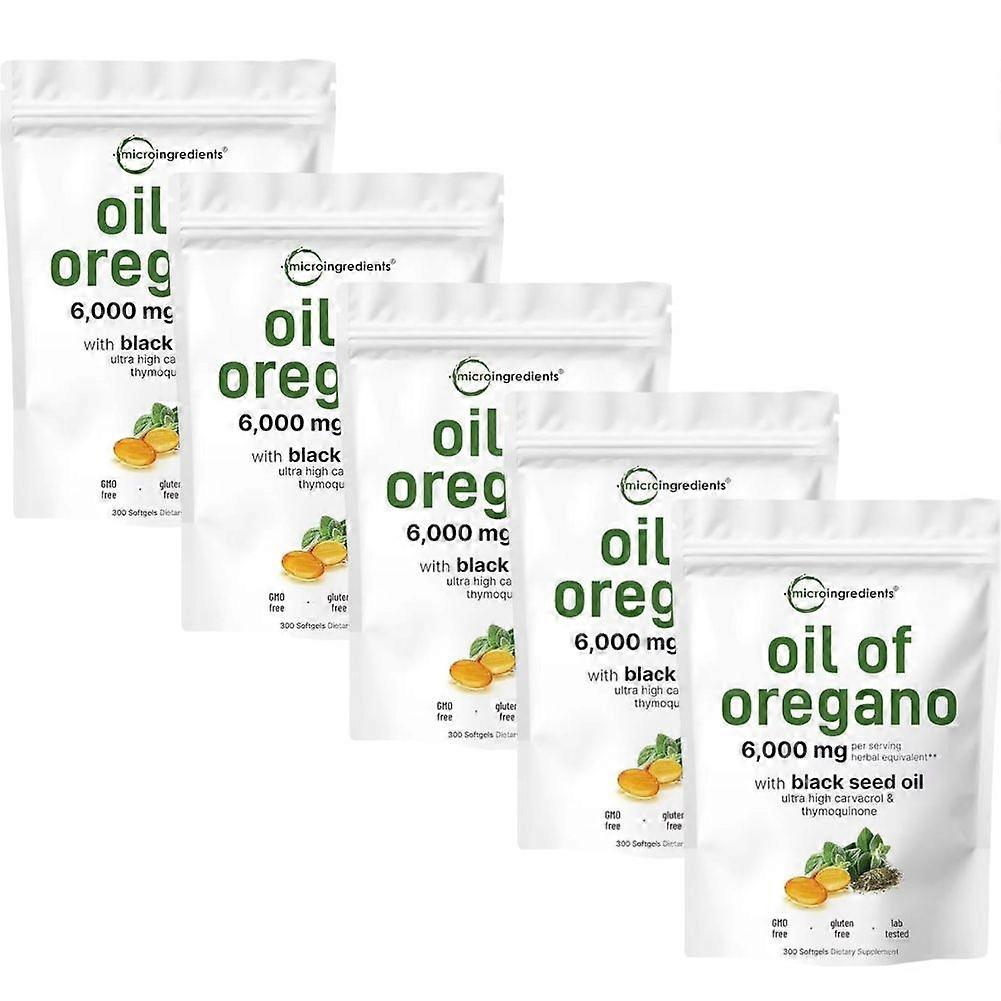 زيت الأوريجانو مع الحبة السوداء والكركم والزنجبيل لدعم المناعة والأمعاء 6000 مجم