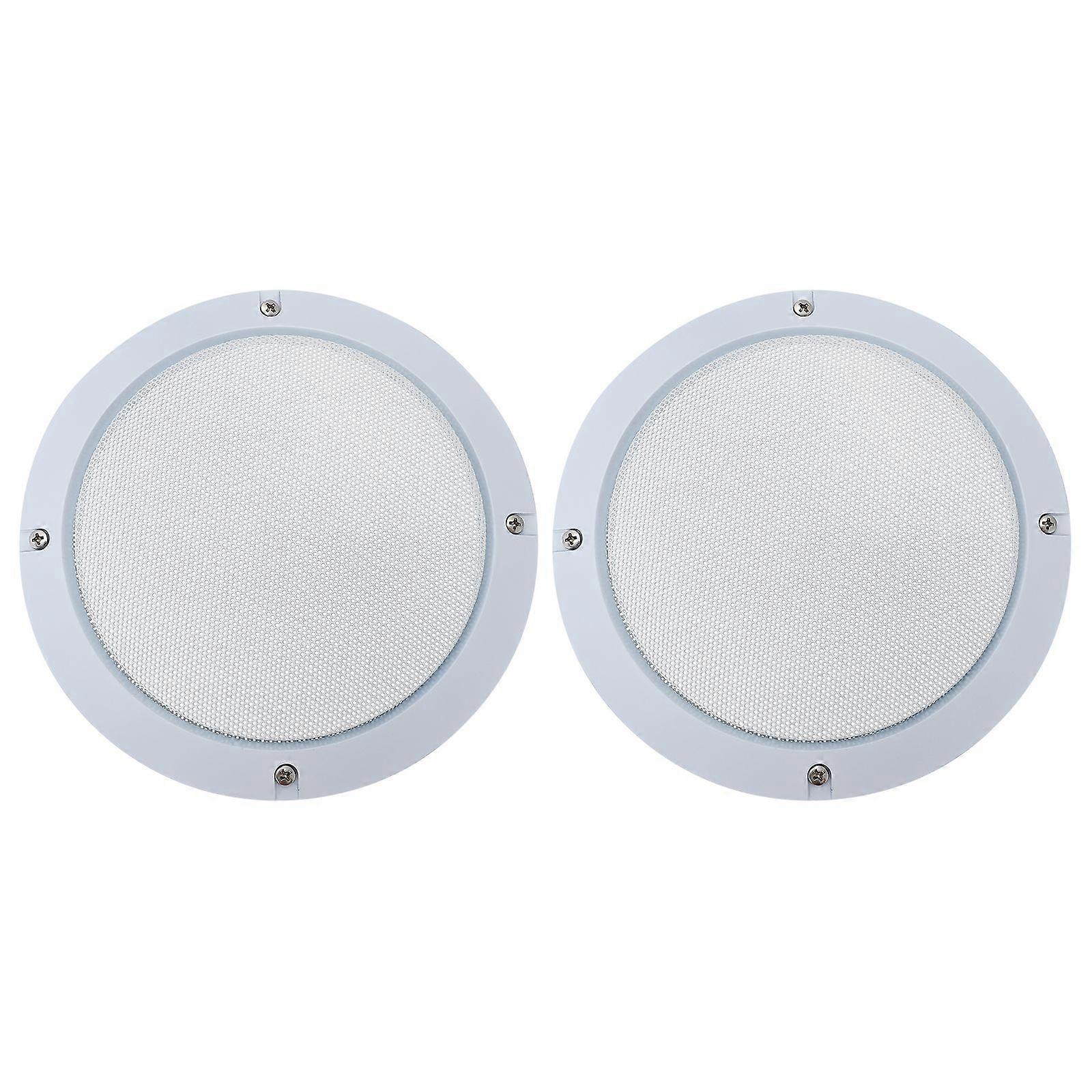 2Pcs Audio Speaker Covers Mesh Protective Mesh Horn Guard Decorations (White)