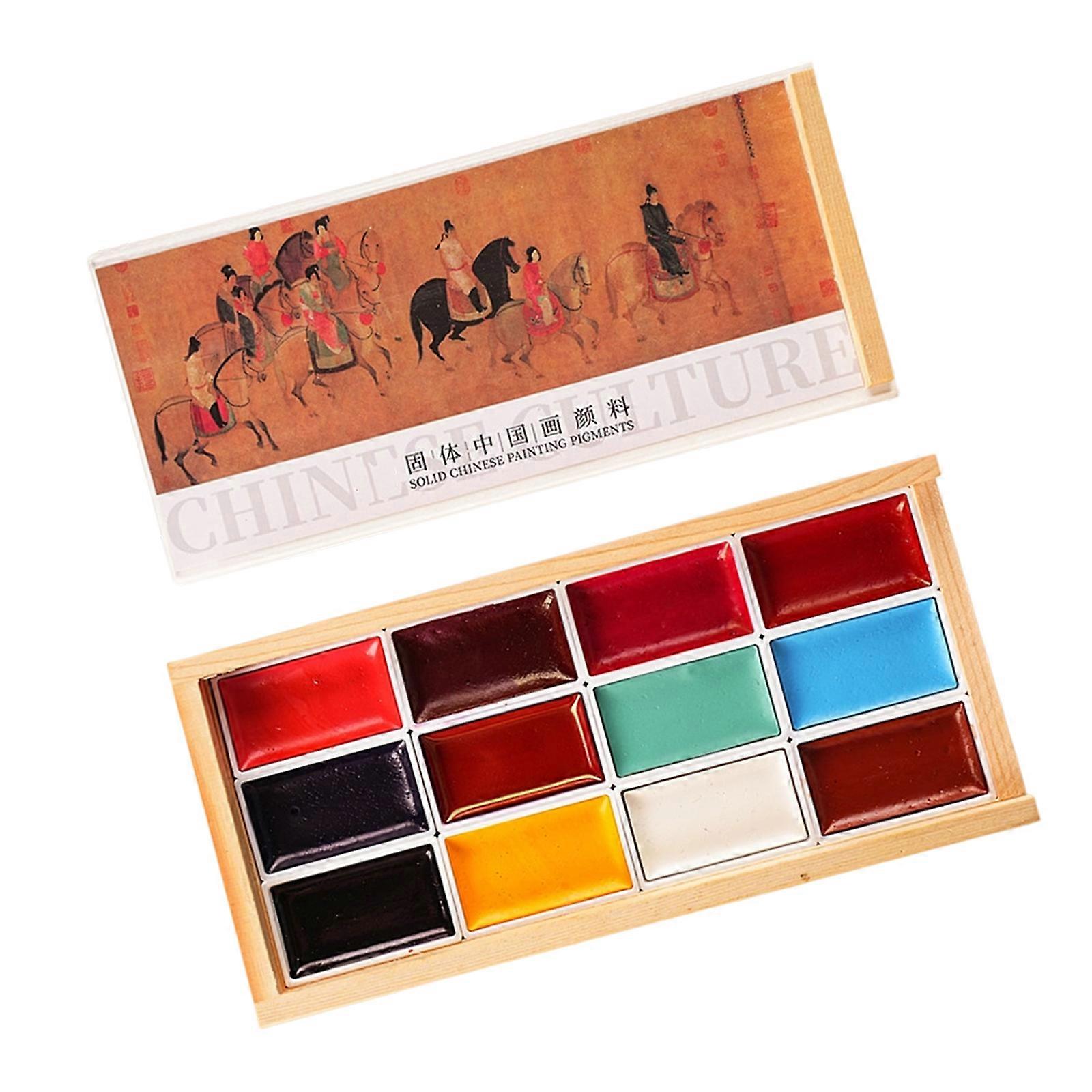 Professional Watercolor Paints Solid Color Designs Ideal for Sketching and Illustration 12 Color Handmade Painting Set Multicolor