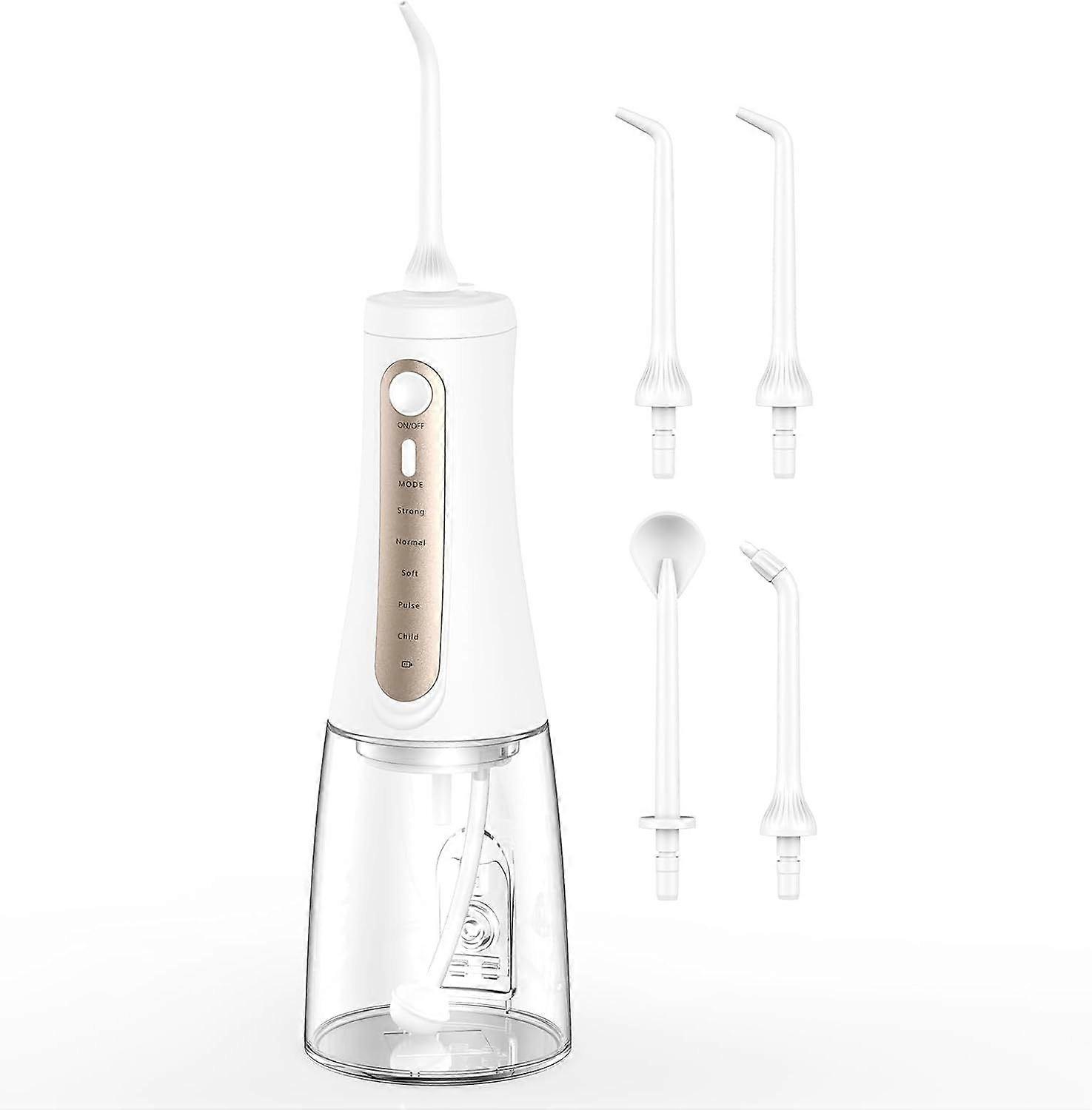 Water Flosser for Teeth Cleaning, Professional Cordless Oral Irrigator 5 Modes & 4 Jet Tips USB-C