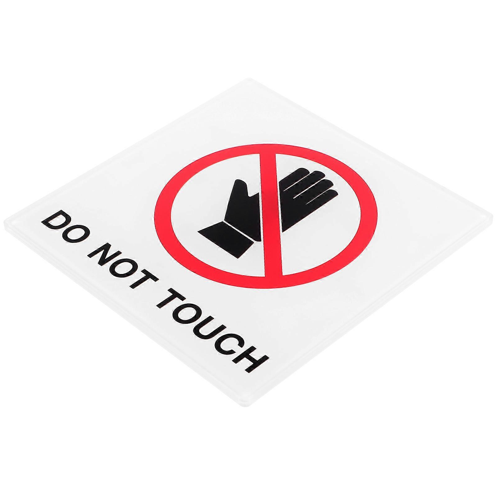 Warning Do Not Touch Sign Acrylic Label for Office Use 3Pcs