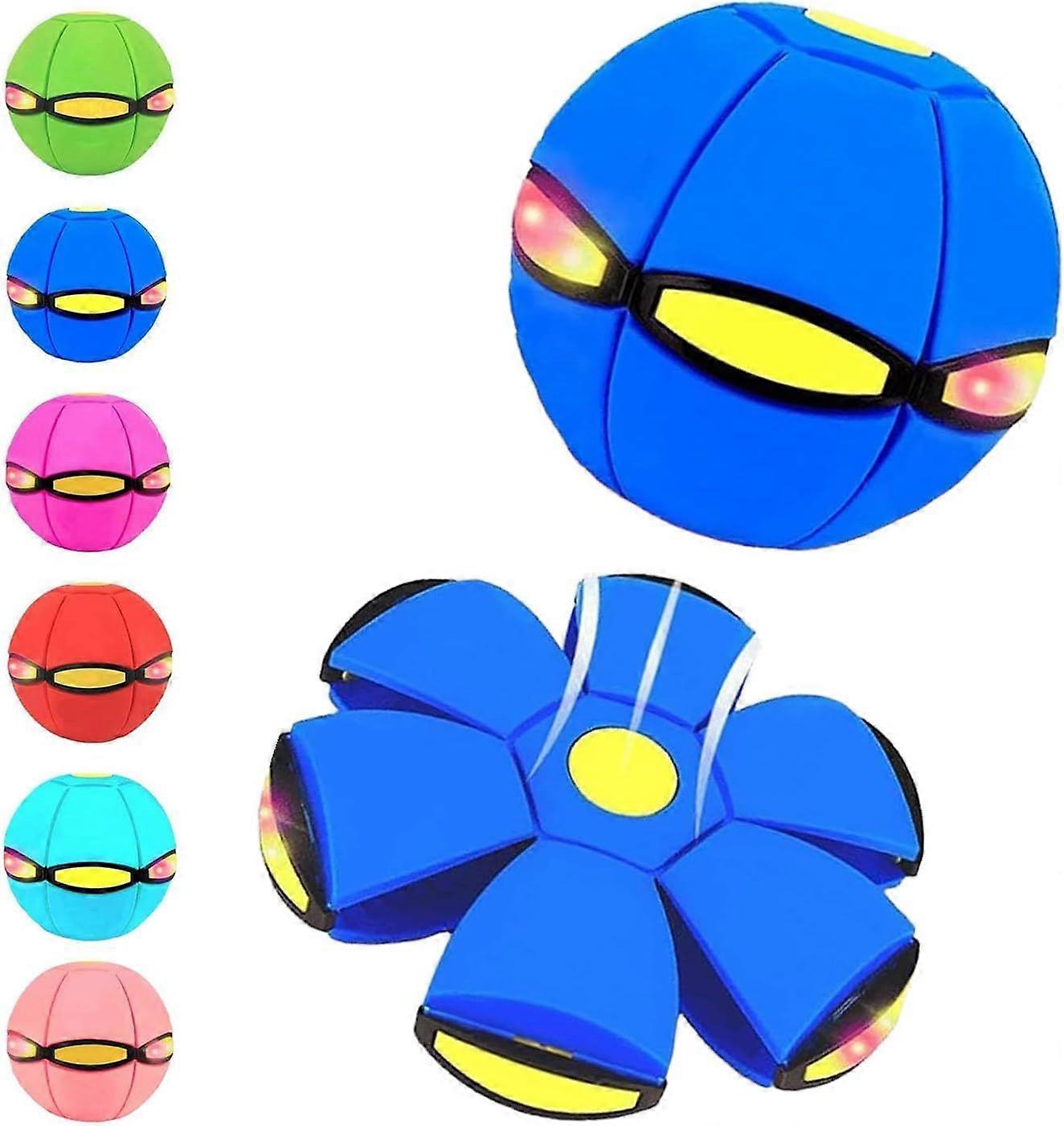 unique Dual Form Magic Metaball, Pop Up Balls Toy, Switchable Bouncing Ball Flying Saucer with 3/6 Led Lights Dog Interactive Play Indoor Outdoor