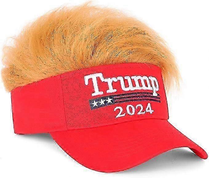 Trump 2024 Wig Hat, MAGA Embroidered Adjustable Baseball Cap