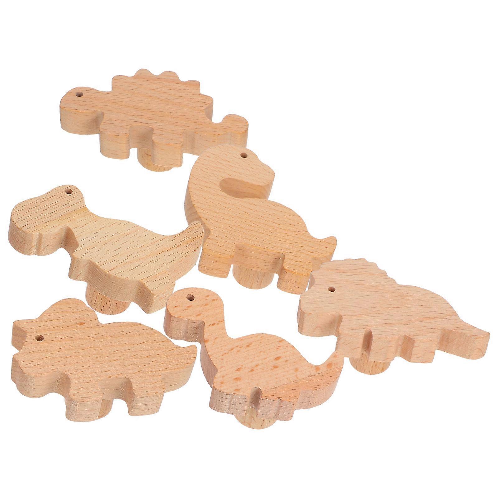 Cute Cabinet Pulls Beech Wood Knobs for Childrens Room Decor 6 Set