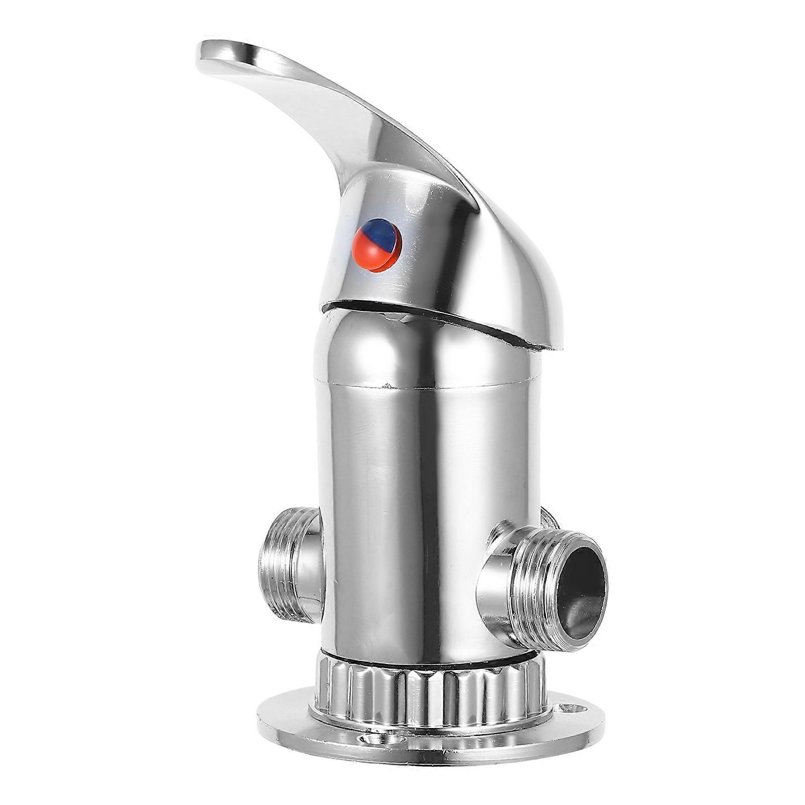 Silver Hot Cold Mixing Valve for Bathroom Use with 3-Way Water Flow Control