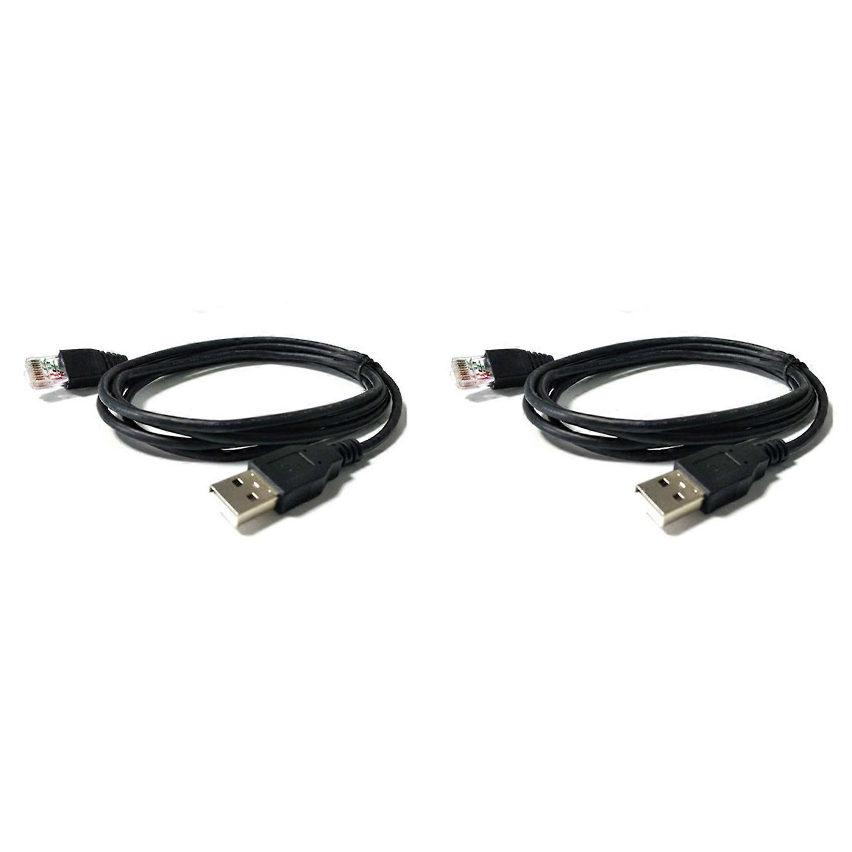 2X USB to RJ50 Console Cable AP9827 for APC Smart UPS 940-0127B 940-127C 940-0127E with Molded Strain Relief Boot,1.8M