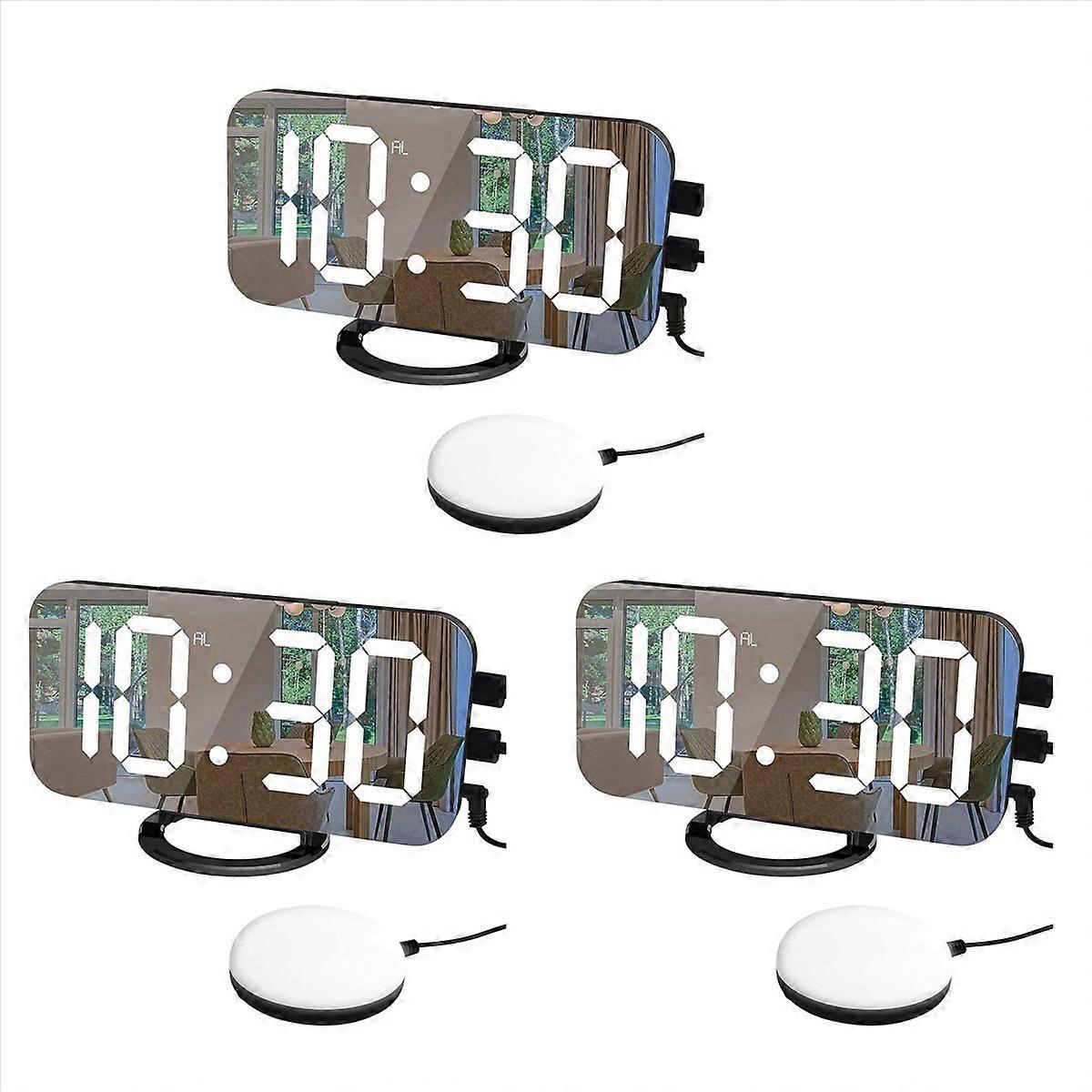 Digital Alarm Clock,Vibration Alarm Clock,with 2 USB Charging Black