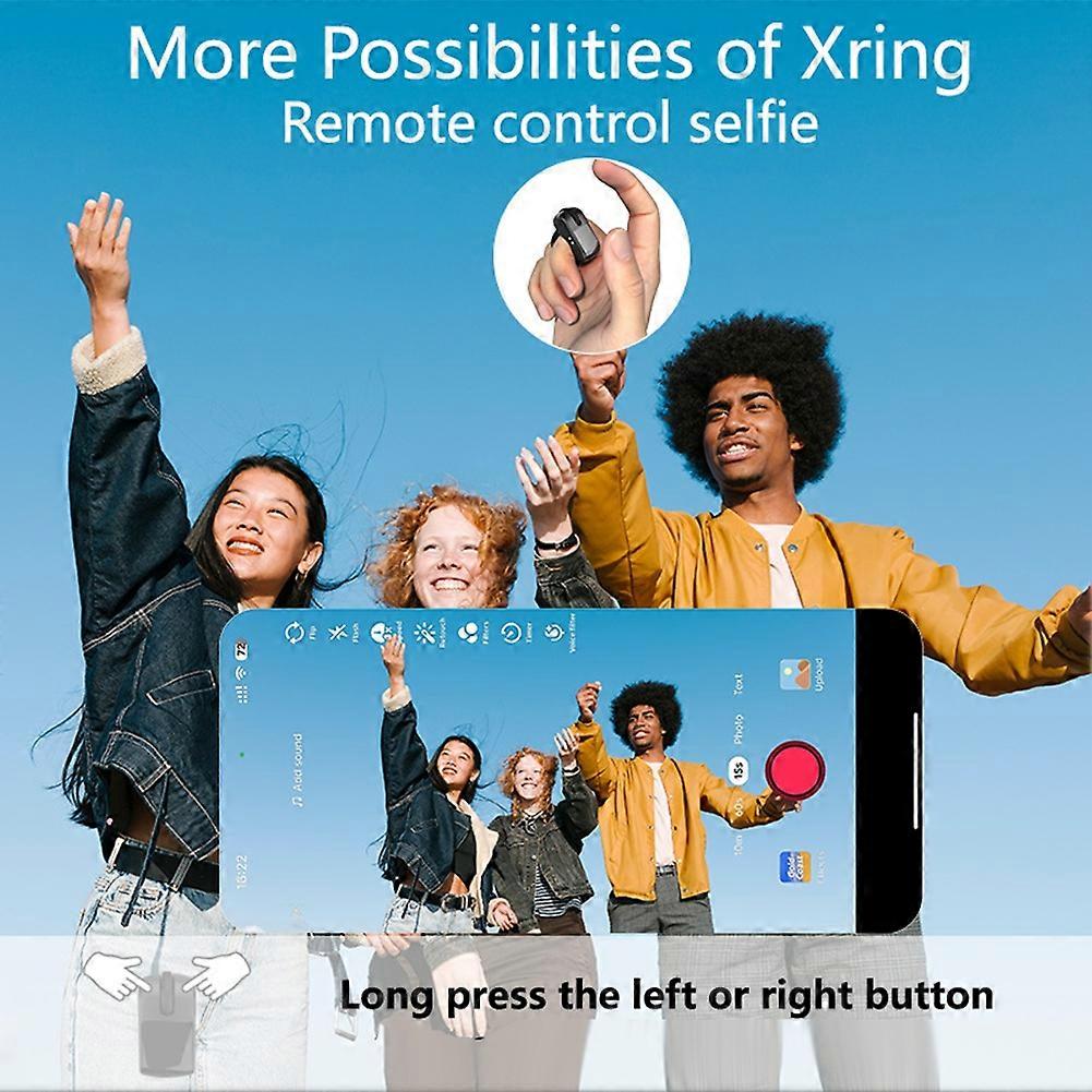 Wireless Scrolling Ring,Air Finger Ring Mouse with Touchpad,Bluetooth Scroller Remote Control for Camera/Selfie/Laptop B