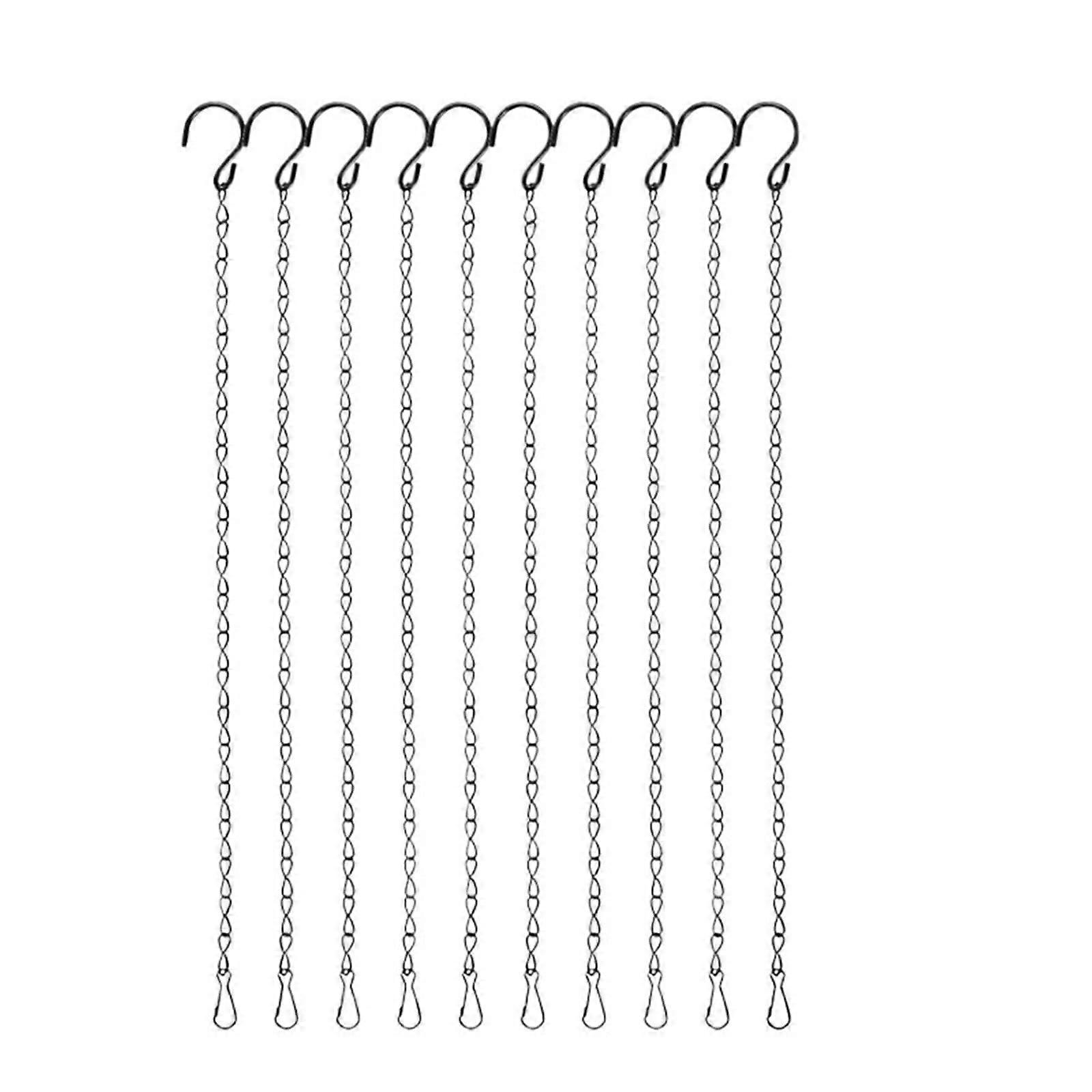 Hanging Plant Chains with S Hooks and Clips, Heavy Duty Metal for Planters and Bird Feeders