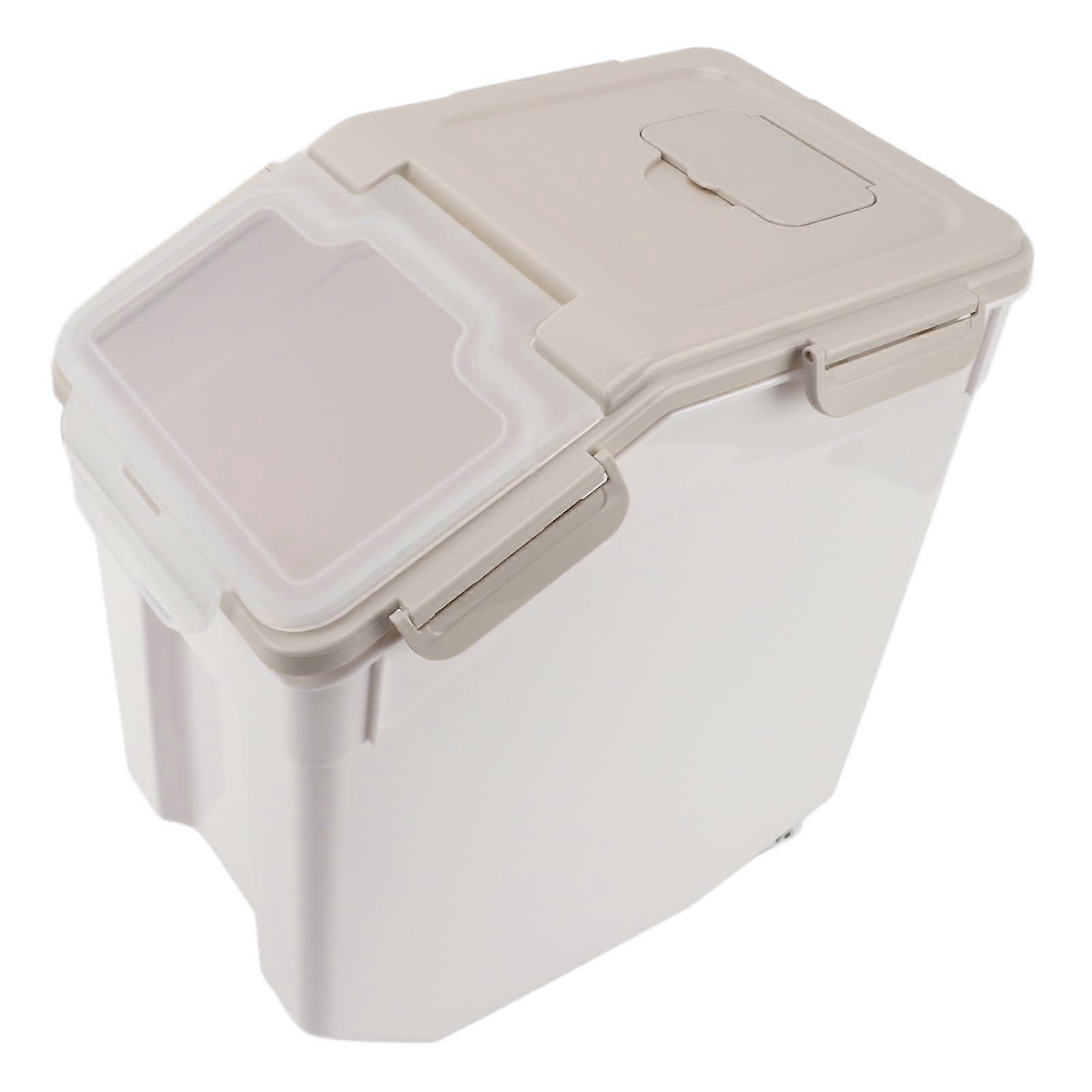 Rice Storage Container 25kg Airtight Seal with Measuring Cup for MultiGrain Kitchen Storage