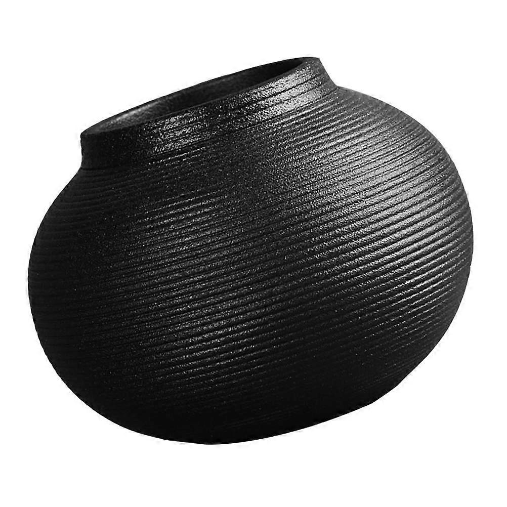 Small Ceramic Flower Vase for Home Decoration 2Pcs Black Set