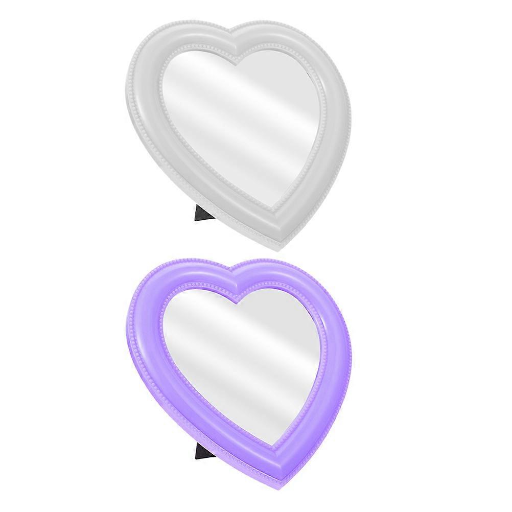 Heart Shaped Mirror Makeup Mirror for Wall and Tabletop 6Pcs Set
