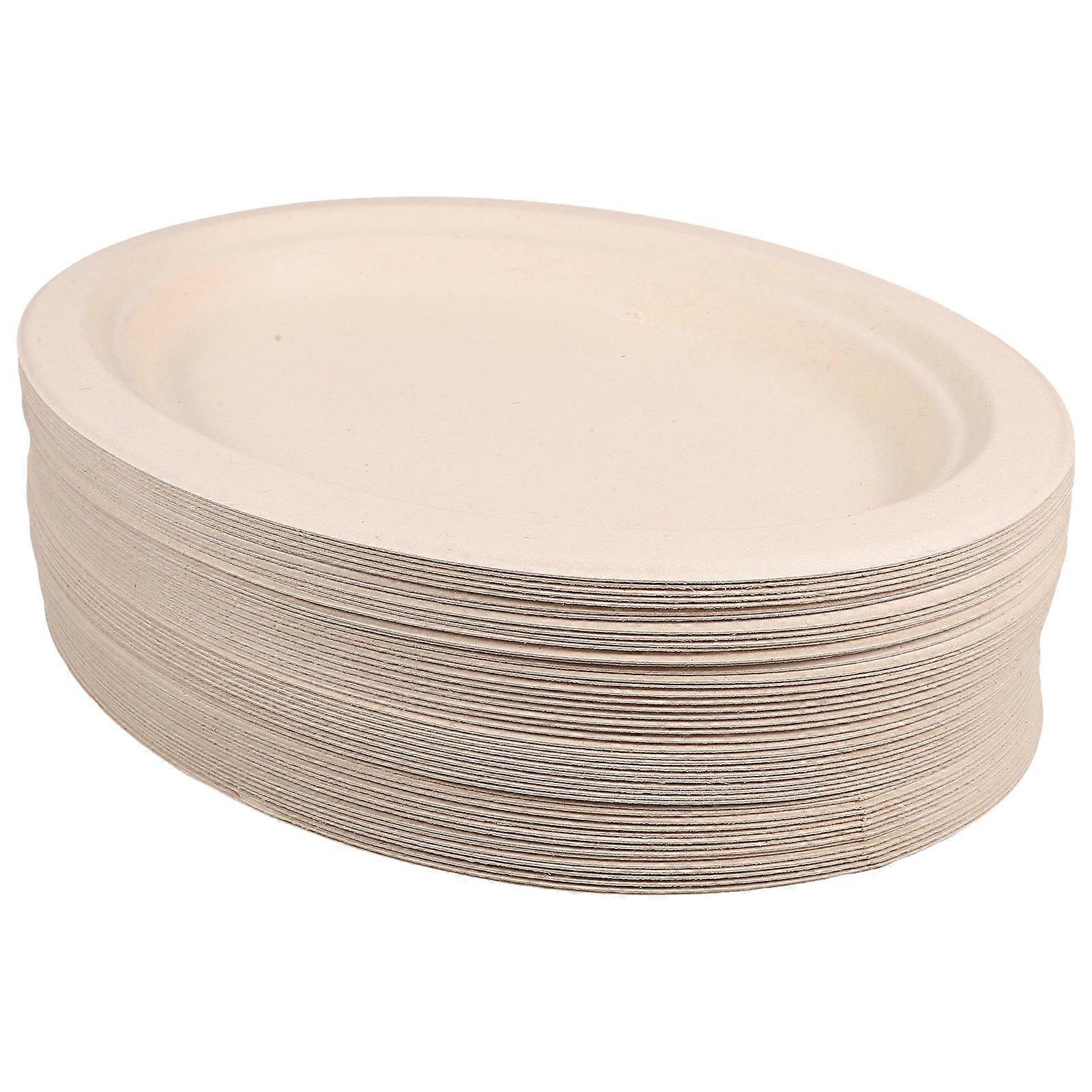 Beige Oval Paper for Packing 50Pcs Dinner