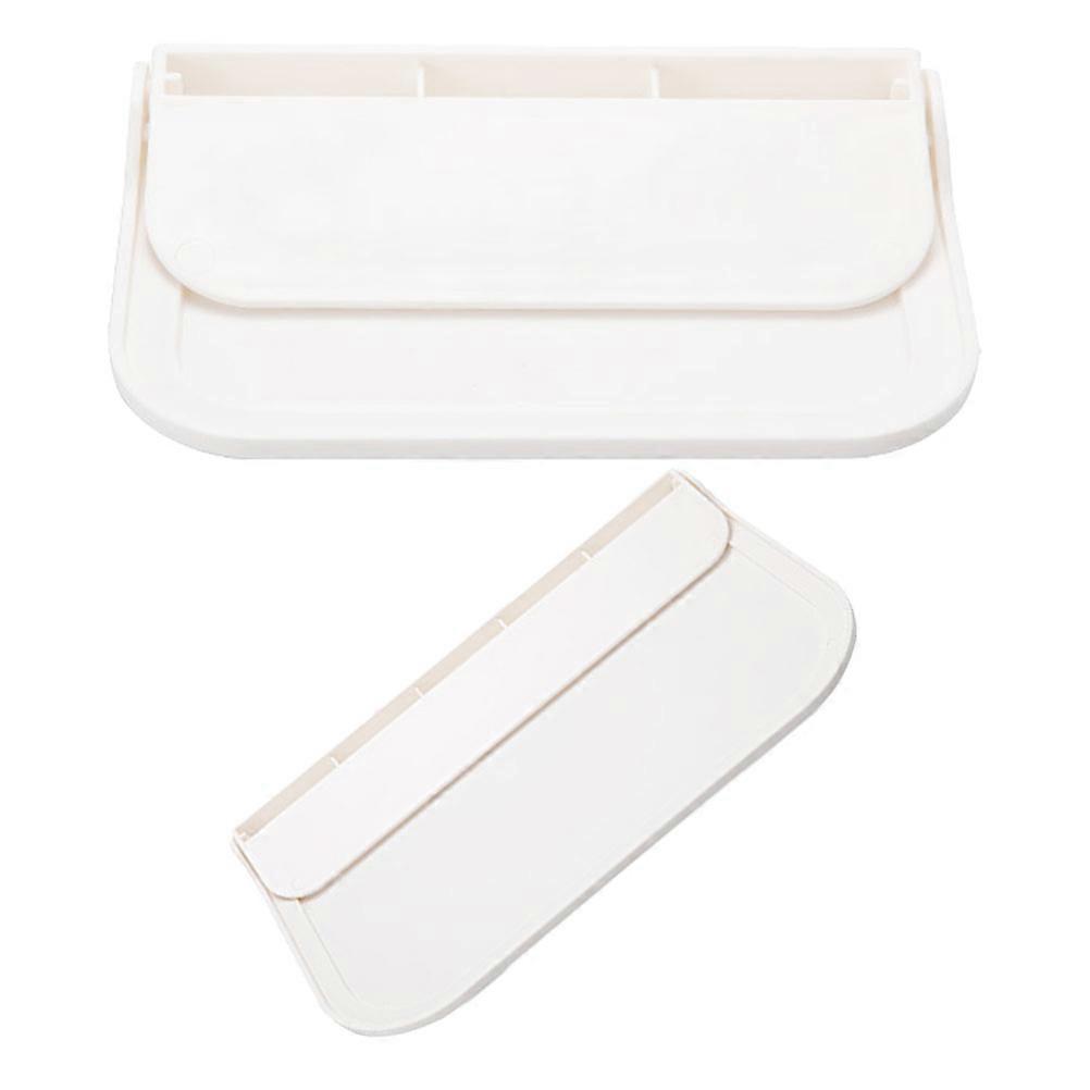 White Folding Wall Shelf for Bathroom Storage and Soap Holder 2Pcs