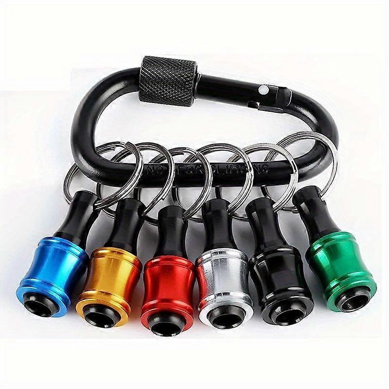 6pcs/Set 1/4" Hexagonal Shank Screwdriver Head Holder Extension Rod Key Chain Adapter Drill Bit Quick Replacement Portable Hand-