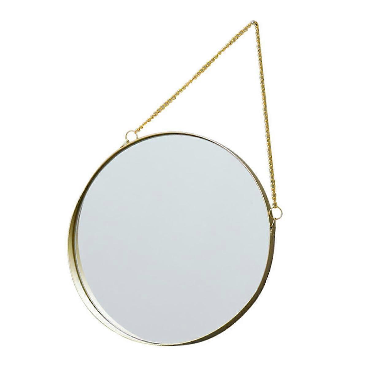 Round Wall Mounted Bathroom Vanity Mirror Frameless NoDrill Design for Dorm and Living Spaces