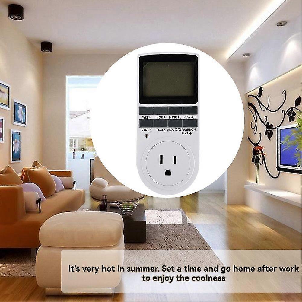 Intelligent Digital Temperature Controller US Switch Socket 120V 60Hz LCD Display Indoor Timing Power Switch
