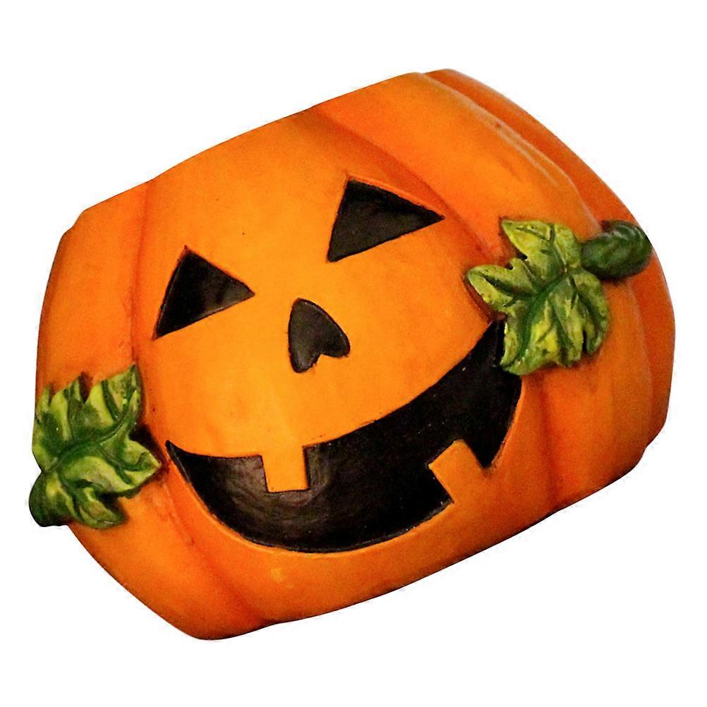 Resin Pumpkin Jar for Storage Halloween Orange Candy Storage Jar