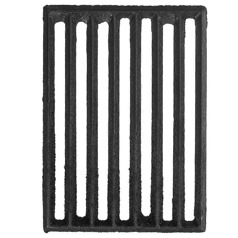 Rejilla de hierro negro para chimenea, práctica y resistente al desgaste, rectangular.
