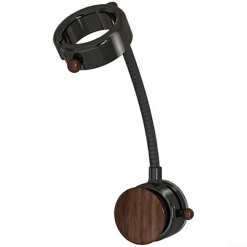 Hair Dryer Holder Wall Mounted No Drill with 360° Adjustable Position and Cord Management Walnut